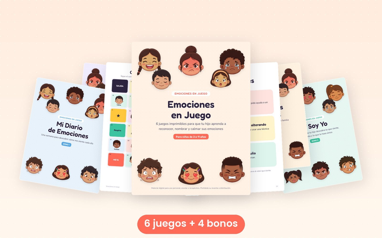 Todos los materiales del kit Emociones en Juego impresos